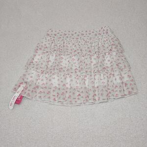 Floral Ruffle Layered Mini Skirt Sweetheart Dreamy Cupcake Coquette Tea Party L